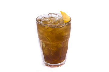ice apple juice on white backgrounds