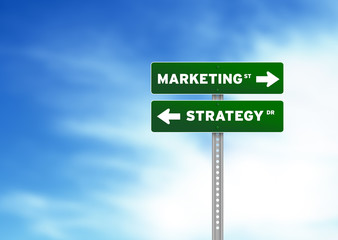 Marketing and Strategy Road Sign