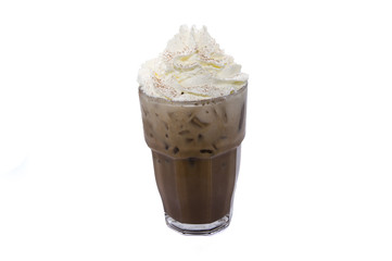 ice coffee milk on white backgrounds isolated