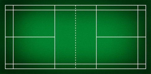 Illustration of badminton court.