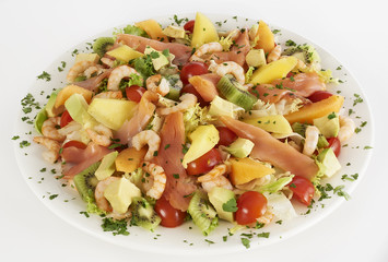 red and yellow salad