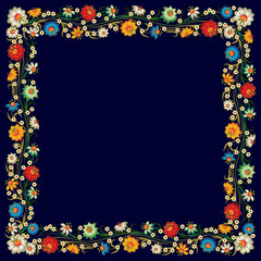 abstract grunge background with floral ornament