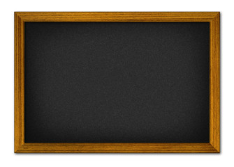 illustrate of blank black board with wooden frame.