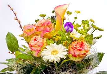 Bouquet of Flowers, isolated on white backround