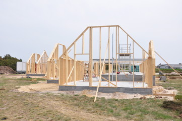 Holzhaus Baustelle