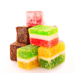 colorful candies jelly on white background