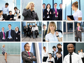 A collage of business images with young and smart people