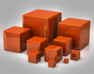 Obraz premium Many orange cubes