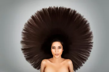 Papier Peint photo Lavable Salon de coiffure gros cheveux ronds