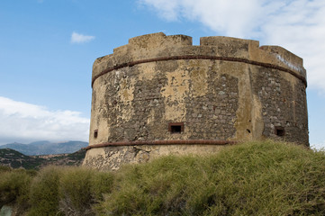 Fototapeta na wymiar Sardynia, Włochy: stara wieża Bosa Marina