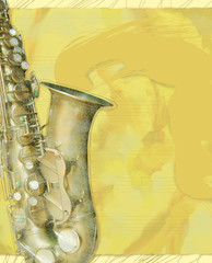 Saxophone background - obrazy, fototapety, plakaty