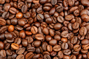 Brown coffee beans background