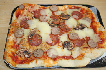 freshly made home made pizza