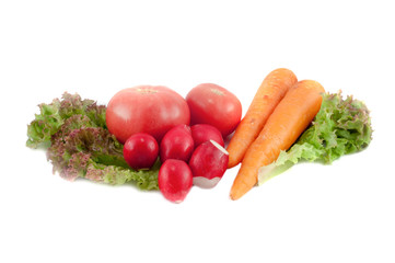 fresh vegetables isolated on white background