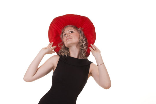 Woman with a red hat