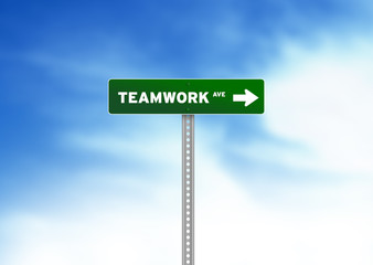 Teamwork Road Sign