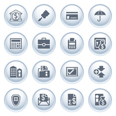 Banking web icons on buttons.