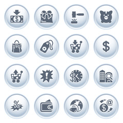 Commerce icons on buttons.