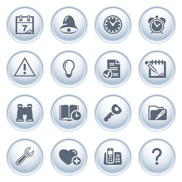 Organizer web icons on buttons.