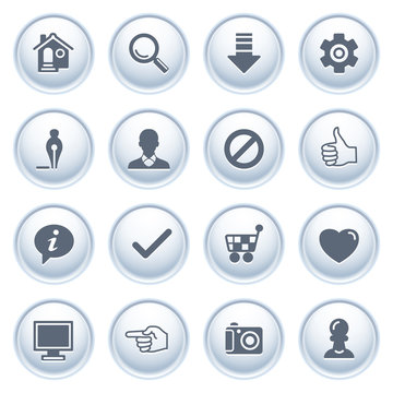 Basic web icons on buttons.