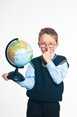 Fototapeta premium The boy with the globe