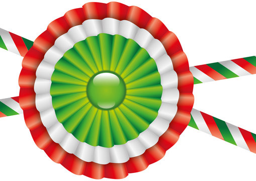 Coccarda con colori della bandiera italiana