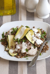 Chicken and lentil salad