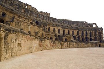 el djem, roman amphitheater, tunisa
