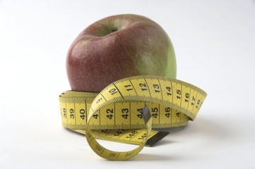 Apfel mit Zentimetermass