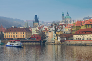 Prague Vltava river panorama, Czech Republic