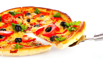 Tasty  pizza isolated on white