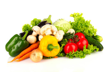 A set of fresh vegetables isolated on white