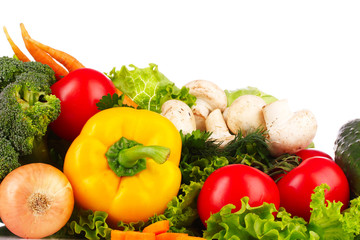 A set of fresh vegetables isolated on white