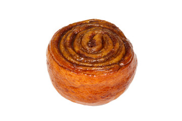 Cinnamon Sticky Roll Isolated on a White Background