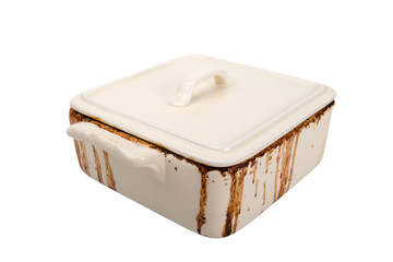 Dirty ceramic pot for stove