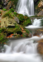 Obrazy na Plexi  Wodospad w parku narodowym Szumawa-Czechy