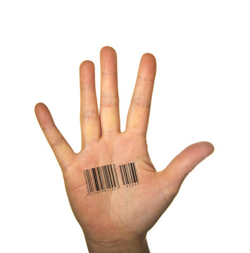 Hand mit Barcode