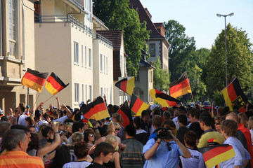 Fussballfans in der Innenstadt