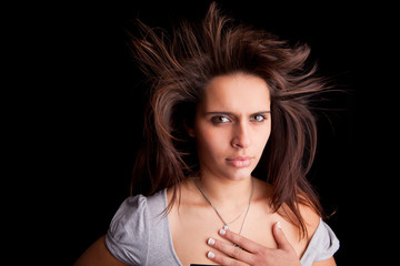 Young and beautiful woman portrait