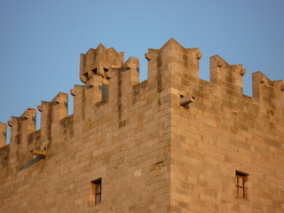 Rhodes Castle walls and turret © William Richardson