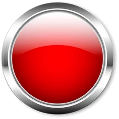 Gordijnen shiny red button,vector,free copy space © Kirsten Hinte