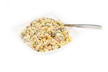 Russian traditional salad olivier.