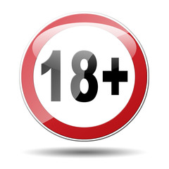 Señal trafico redonda texto 18+