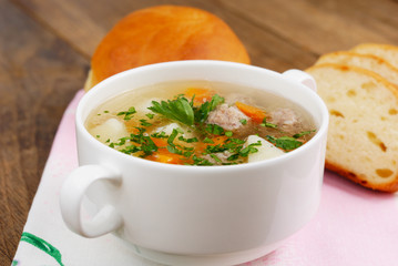 Meatballs soup