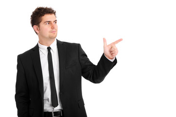 Businessman pointing