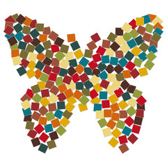 Abstract Mosaic butterfly illustration