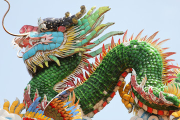 Fototapeta premium Dragon in Bangkok temple in Thailand.