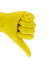 Handschuh einer Putzfrau