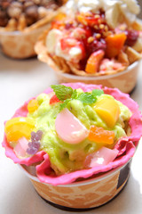 ice cream with fresh fruit