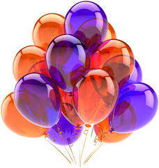 Party balloons birthday decoration multicolor orange blue